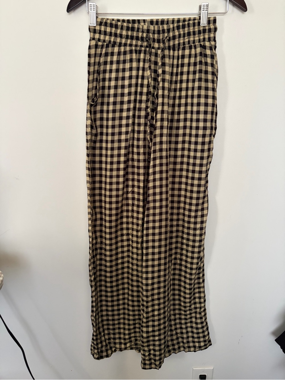 We wore what Gingham Elastic Waist Pants - XS